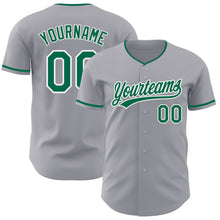 Загрузить изображение в средство просмотра галереи, Custom Gray Kelly Green-White Authentic Baseball Jersey
