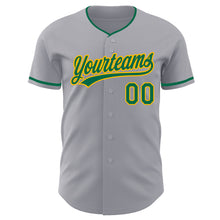 Charger l'image dans la galerie, Custom Gray Kelly Green-Gold Authentic Baseball Jersey
