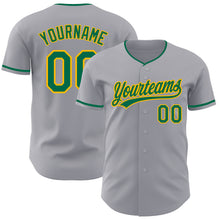 Charger l'image dans la galerie, Custom Gray Kelly Green-Gold Authentic Baseball Jersey
