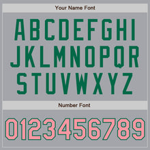 Load image into Gallery viewer, Custom Gray Medium Pink-Kelly Green Authentic Baseball Jersey
