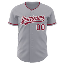 Laden Sie das Bild in den Galerie-Viewer, Custom Gray Crimson-White Authentic Baseball Jersey
