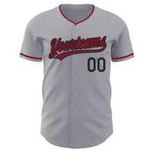 Загрузить изображение в средство просмотра галереи, Custom Gray Crimson-Black Authentic Baseball Jersey
