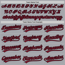 Загрузить изображение в средство просмотра галереи, Custom Gray Crimson-Black Authentic Baseball Jersey
