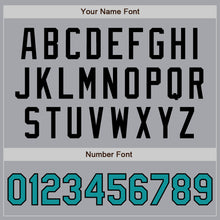 Laden Sie das Bild in den Galerie-Viewer, Custom Gray Teal-Black Authentic Baseball Jersey
