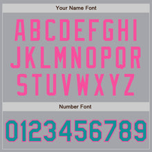 Загрузить изображение в средство просмотра галереи, Custom Gray Teal-Pink Authentic Baseball Jersey
