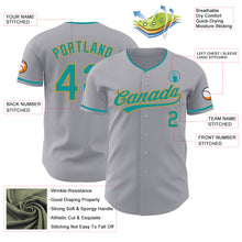 Загрузить изображение в средство просмотра галереи, Custom Gray Teal-Old Gold Authentic Baseball Jersey
