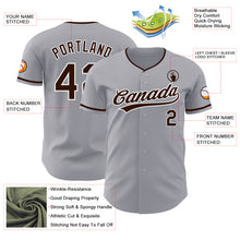 Загрузить изображение в средство просмотра галереи, Custom Gray Brown-White Authentic Baseball Jersey
