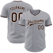 Загрузить изображение в средство просмотра галереи, Custom Gray Brown-White Authentic Baseball Jersey
