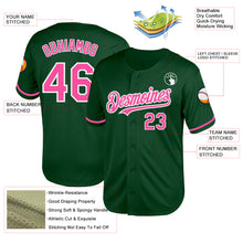 Load image into Gallery viewer, Custom Green Pink-White Mesh Authentic Throwback Baseball Jersey
