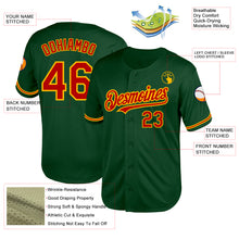 Load image into Gallery viewer, Custom Green Red-Gold Mesh Authentic Throwback Baseball Jersey
