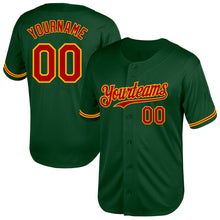 Load image into Gallery viewer, Custom Green Red-Gold Mesh Authentic Throwback Baseball Jersey
