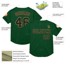 Laden Sie das Bild in den Galerie-Viewer, Custom Green Black-Old Gold Mesh Authentic Throwback Baseball Jersey
