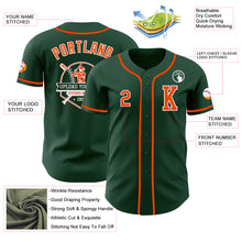 Load image into Gallery viewer, Custom Green Orange-White Authentic Baseball Jersey
