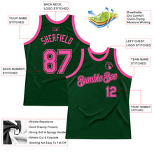 Load image into Gallery viewer, Custom Green Pink Authentic Throwback Basketball Jersey

