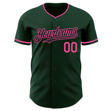 Laden Sie das Bild in den Galerie-Viewer, Custom Green Black-Pink Authentic Baseball Jersey
