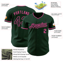 Laden Sie das Bild in den Galerie-Viewer, Custom Green Black-Pink Authentic Baseball Jersey
