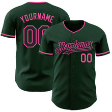 Laden Sie das Bild in den Galerie-Viewer, Custom Green Black-Pink Authentic Baseball Jersey
