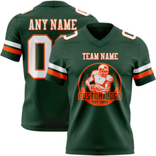 Load image into Gallery viewer, Custom Green White-Orange Authentic Football Jersey
