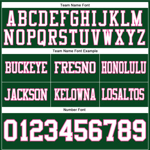 Custom Green White-Pink Authentic Football Jersey