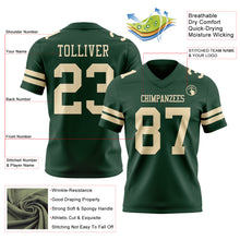 Load image into Gallery viewer, Custom Green Cream Authentic Football Jersey
