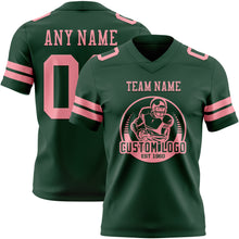 Load image into Gallery viewer, Custom Green Medium Pink Authentic Football Jersey
