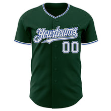 Laden Sie das Bild in den Galerie-Viewer, Custom Green White-Royal Authentic Baseball Jersey
