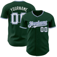 Laden Sie das Bild in den Galerie-Viewer, Custom Green White-Royal Authentic Baseball Jersey
