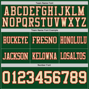 Custom Green Cream-Red Authentic Football Jersey