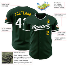 Load image into Gallery viewer, Custom Green White-Yellow Authentic Baseball Jersey
