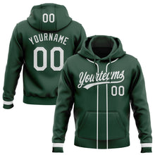 Load image into Gallery viewer, Custom Stitched Green White Baseball Pullover Sweatshirt Hoodie
