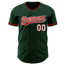 Laden Sie das Bild in den Galerie-Viewer, Custom Green Red-White Authentic Baseball Jersey
