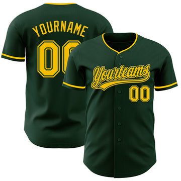 Custom Green Yellow Authentic Baseball Jersey