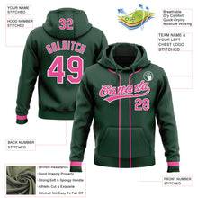 Load image into Gallery viewer, Custom Stitched Green Pink-White Baseball Pullover Sweatshirt Hoodie
