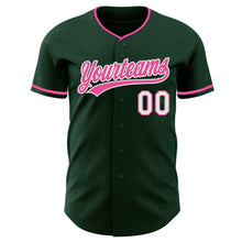 Laden Sie das Bild in den Galerie-Viewer, Custom Green Pink-White Authentic Baseball Jersey
