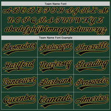 Load image into Gallery viewer, Custom Green Black-Old Gold Authentic Baseball Jersey
