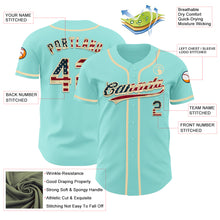 Load image into Gallery viewer, Custom Ice Blue Vintage USA Flag-Cream Authentic Baseball Jersey
