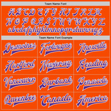 Laden Sie das Bild in den Galerie-Viewer, Custom Orange Purple-White Bomber Full-Snap Varsity Letterman Jacket
