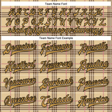 Загрузить изображение в средство просмотра галереи, Custom City Cream Old Gold Black-Light Pink Check Board 3D Pattern Design Bomber Full-Snap Varsity Letterman Jacket
