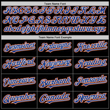 Load image into Gallery viewer, Custom Black Royal-Orange Bomber Full-Snap Varsity Letterman Hoodie Jacket
