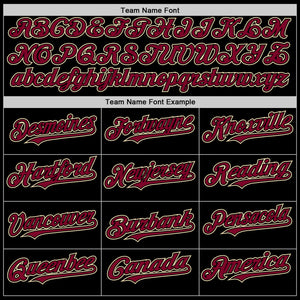 Custom Black Maroon-Cream Bomber Full-Snap Varsity Letterman Hoodie Jacket