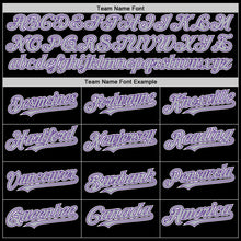 Load image into Gallery viewer, Custom Black Gray-Purple Bomber Full-Snap Varsity Letterman Hoodie Jacket
