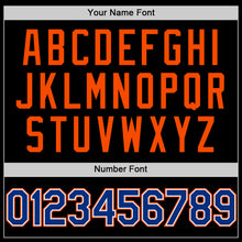 Load image into Gallery viewer, Custom Black Royal-Orange Bomber Full-Snap Varsity Letterman Two Tone Hoodie Jacket
