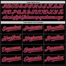 Load image into Gallery viewer, Custom Black Purple-Orange Bomber Full-Snap Varsity Letterman Two Tone Hoodie Jacket
