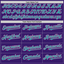 Charger l&#39;image dans la galerie, Custom Purple Aqua Pink-Black Bomber Full-Snap Varsity Letterman Hoodie Jacket
