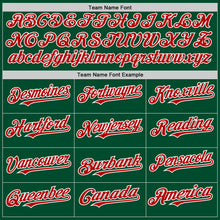 Load image into Gallery viewer, Custom Kelly Green Red-White Bomber Full-Snap Varsity Letterman Two Tone Hoodie Jacket
