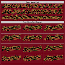 Load image into Gallery viewer, Custom Crimson Black-Old Gold Bomber Full-Snap Varsity Letterman Two Tone Hoodie Jacket
