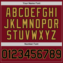 Load image into Gallery viewer, Custom Crimson Black-Old Gold Bomber Full-Snap Varsity Letterman Two Tone Hoodie Jacket
