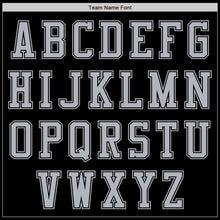 Load image into Gallery viewer, Custom Black Gray Bomber Varsity Letterman Zipper Jacket
