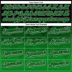Custom Black Grass Green-White Gradient Square Shape 3D Pattern Design Bomber Full-Snap Varsity Letterman Hoodie Jacket