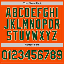 Charger l&#39;image dans la galerie, Custom Orange Green-Cream Bomber Full-Snap Varsity Letterman Hoodie Jacket
